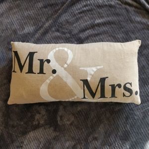 Mr&Mrs feather pillow, 14”x27”
